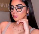 Retro Style Colorful Rhinestones Frame Vintage Cat Eye Sunglasses