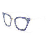 Retro Style Colorful Rhinestones Frame Vintage Cat Eye Sunglasses