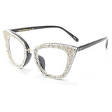 Retro Style Colorful Rhinestones Frame Vintage Cat Eye Sunglasses