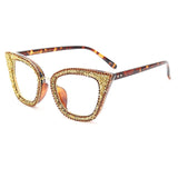 Retro Style Colorful Rhinestones Frame Vintage Cat Eye Sunglasses