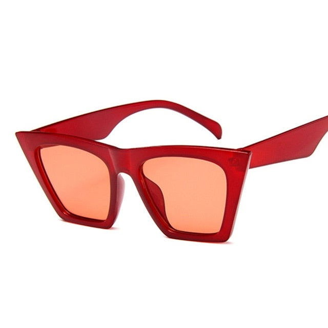 Classic Style Flat Gradient Lens Vintage cat Eye Sunglasses