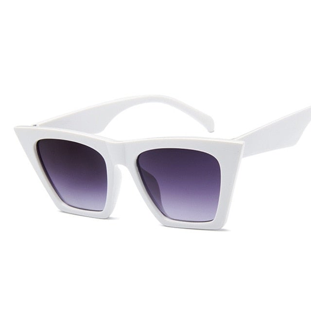 Classic Style Flat Gradient Lens Vintage cat Eye Sunglasses
