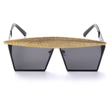 Metal Steampunk Luxury Flat Top Mirror Gradient Square Sunglasses