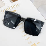 Gradient Lens Oversized Transparent Frame Square Sunglasses