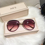 Imitation Rhinestone Gradient Retro Sunglasses