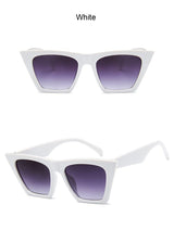 Classic Style Flat Gradient Lens Vintage cat Eye Sunglasses