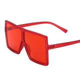 Vintage Oversized Gradient Flat Top Square Sunglasses