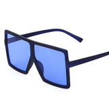 Vintage Oversized Gradient Flat Top Square Sunglasses
