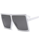 Vintage Oversized Gradient Flat Top Square Sunglasses