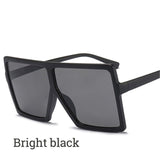 Vintage Oversized Gradient Flat Top Square Sunglasses