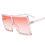 Vintage Oversized Gradient Flat Top Square Sunglasses