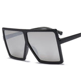 Vintage Oversized Gradient Flat Top Square Sunglasses