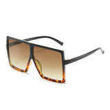 Vintage Oversized Gradient Flat Top Square Sunglasses