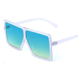 Vintage Oversized Gradient Flat Top Square Sunglasses