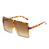 Vintage Oversized Gradient Flat Top Square Sunglasses