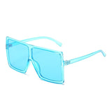 Vintage Oversized Gradient Flat Top Square Sunglasses