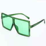 Vintage Oversized Gradient Flat Top Square Sunglasses