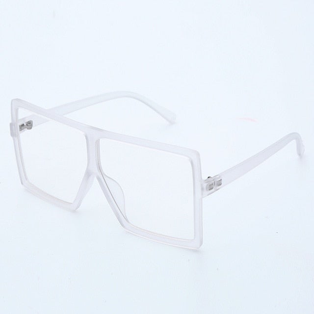 Vintage Oversized Gradient Flat Top Square Sunglasses