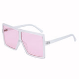 Vintage Oversized Gradient Flat Top Square Sunglasses