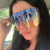 Rimless Metal Visor Sunglasses