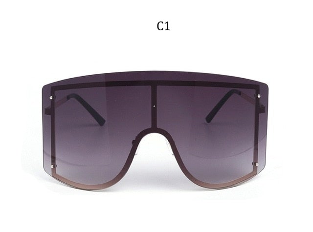 Rimless Metal Visor Sunglasses
