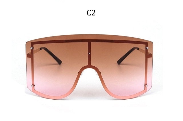 Rimless Metal Visor Sunglasses