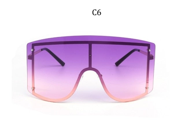 Rimless Metal Visor Sunglasses
