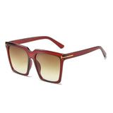 Gradient Letter Square Frame Sunglass