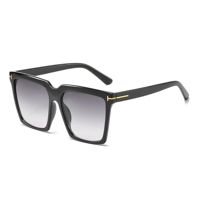 Gradient Letter Square Frame Sunglass