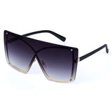 Rimless Oversized Gradient Metal Square Sunglasses