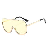Vintage Hip Hop Shade Flat Alloy Visor Sunglasses