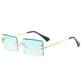 Rimless Gradient Rectangle Sunglasses