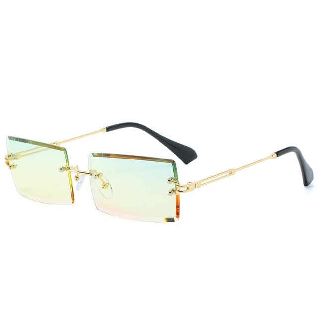 Rimless Gradient Rectangle Sunglasses