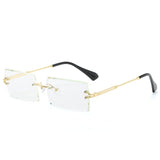 Rimless Gradient Rectangle Sunglasses