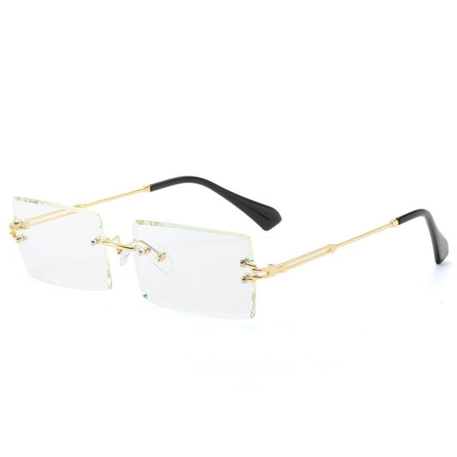 Rimless Gradient Rectangle Sunglasses