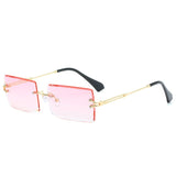 Rimless Gradient Rectangle Sunglasses