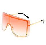 One Piece Rimless Big Goggles Visor Sunglasses