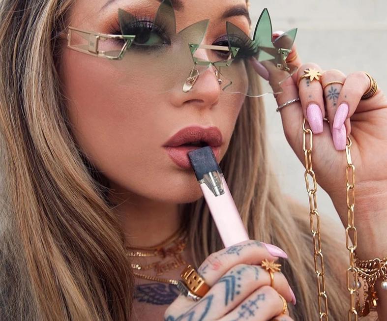 Lady Jane Design Gradient Mirror Lens Retro Rimless Sunglasses