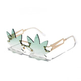 Lady Jane Design Gradient Mirror Lens Retro Rimless Sunglasses