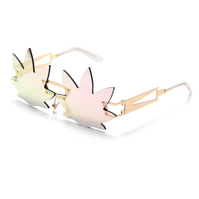 Lady Jane Design Gradient Mirror Lens Retro Rimless Sunglasses