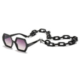 Vintage Punk Chain Polygon Square Sunglasses