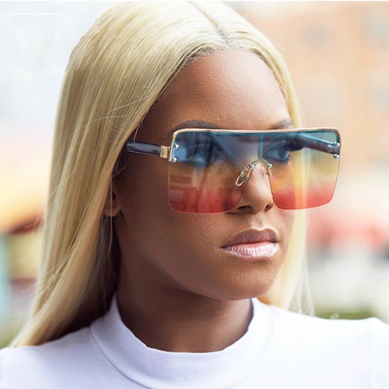 Oversized Vintage Gradient Square Sunglasses