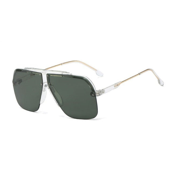 Half Frame Oversize Square Sunglasses