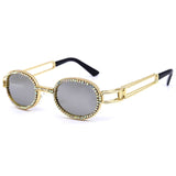 Steampunk Multicolor Rhinestone Round Sunglasses
