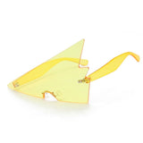 Oversized Vintage Rimless Clear Ocean Lens Triangle Sunglasses