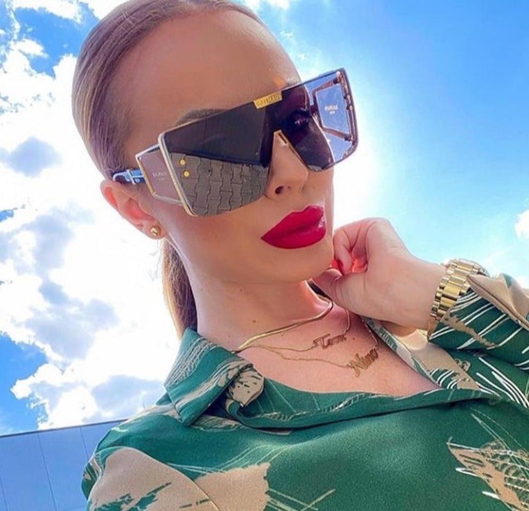 Oversized Lens Shades Vintage Square Sunglasses