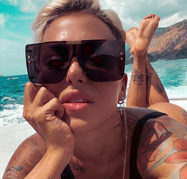 Oversized Lens Shades Vintage Square Sunglasses