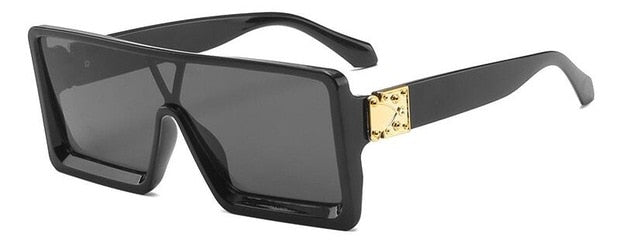 Vintage Black & White Square Sunglasses