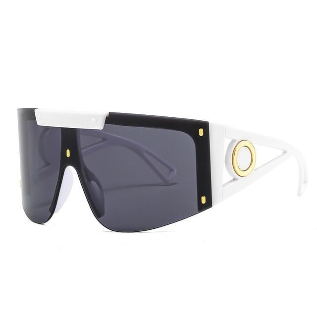 Oversized Vintage Arched Wide Leg Rimless Square Sunglass