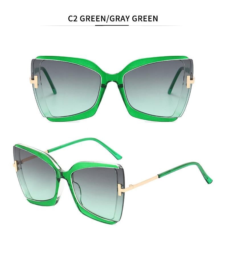 Oversized Big Frame Colorful Shades Square Sunglasses